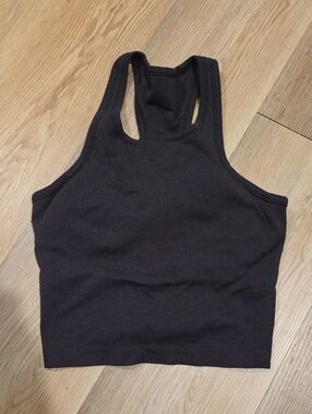 Women's Black Racerback Crop Tank Top